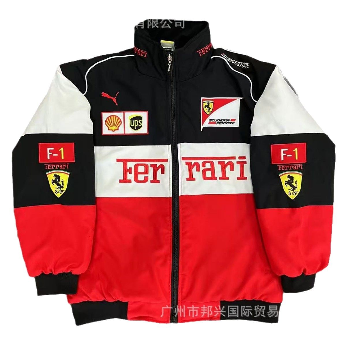 F1 Full Style Embroidered Racing Suit Cycling Suit Explosion Biker Suit European and American Retro American Style Jacket for Men and Women Couple