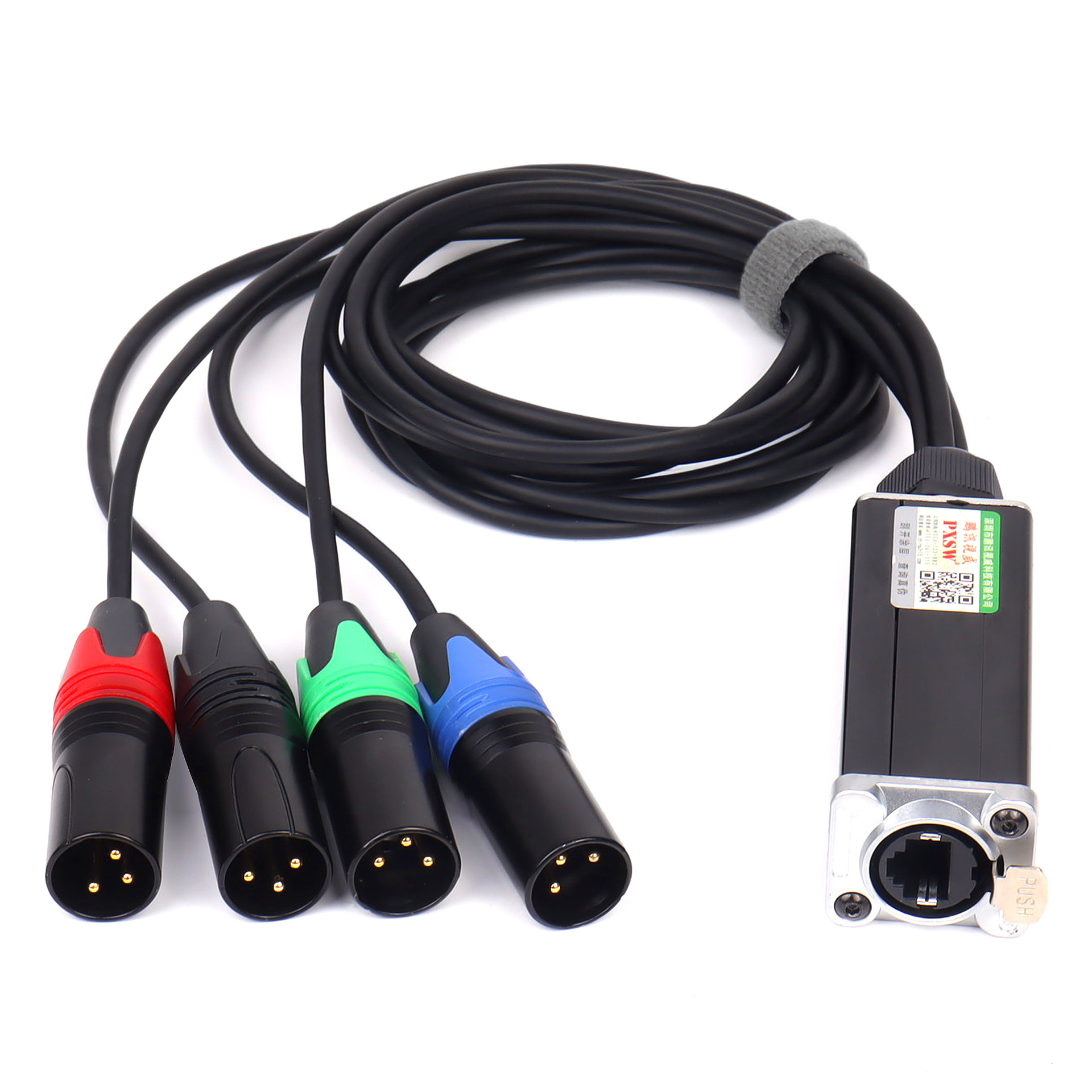 Mini 4-way 4-channel 3-pin multi-network snake receiver with Cat5/cat6 network snake receiver