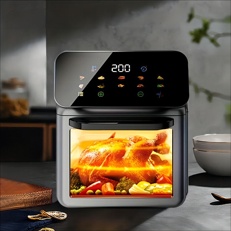 2025 New Model Cross-Border Air Fryer for Home Use, Multifunctional Large-Capacity Electric Oven with Touch Screen and Visual Display, Foreign Trade Electric Fryer