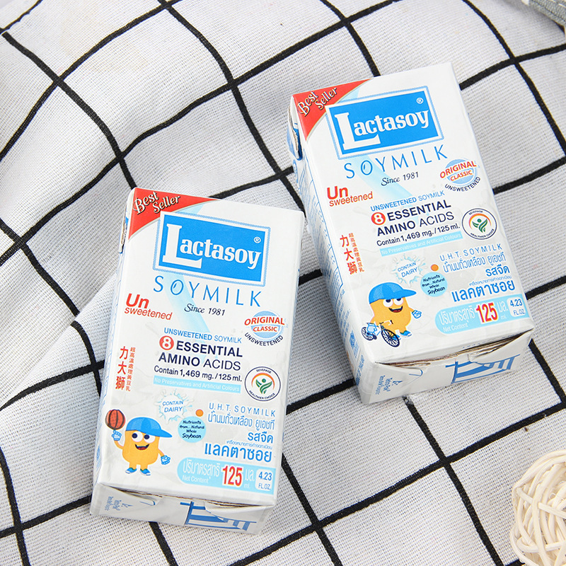 Thailand Imported Litar Soymilk 125ml Chocolate Matcha Original Soymilk Protein Breakfast Drink for Children