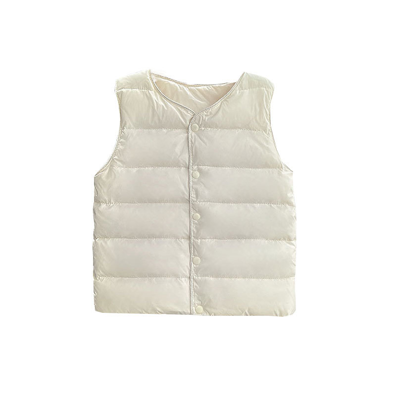 Autumn and Winter new school uniform artifact children's down vest lightweight boys and girls solid color waistcoat middle and big children's vest