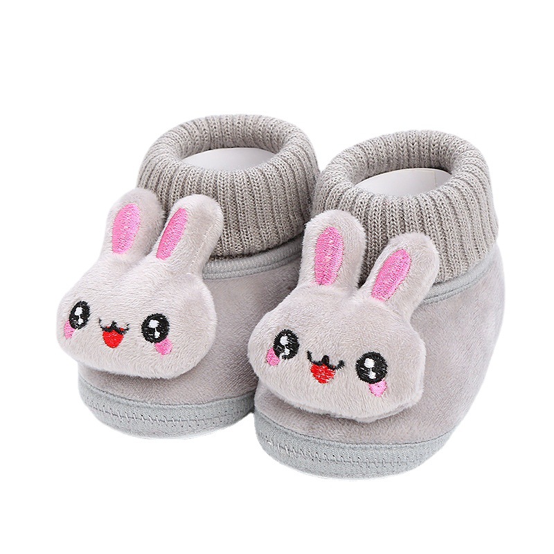 Winter Baby Shoes 3 to 12 Months Soft-Soled Toddler Shoes That Do Not Fall Off When Toddlers, Winter Velvet Thickeneded Cotton Shoes