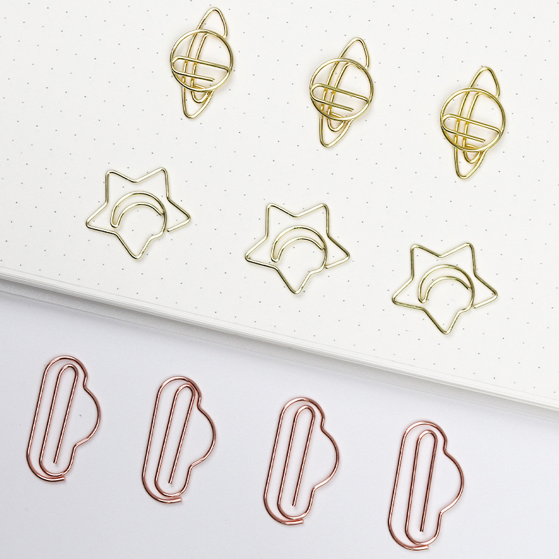 Cross-border hot-selling note paper clip cute ingot paper clip arrow bookmark clip Creative Planet color paper clip