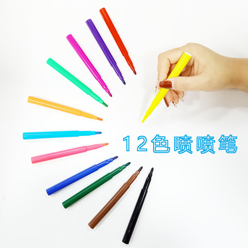 12-Color Washable Spray Pens for Fabric Graffiti, Customizable Logo Painting, Direct Wholesale from Manufacturer, Watercolor Painting