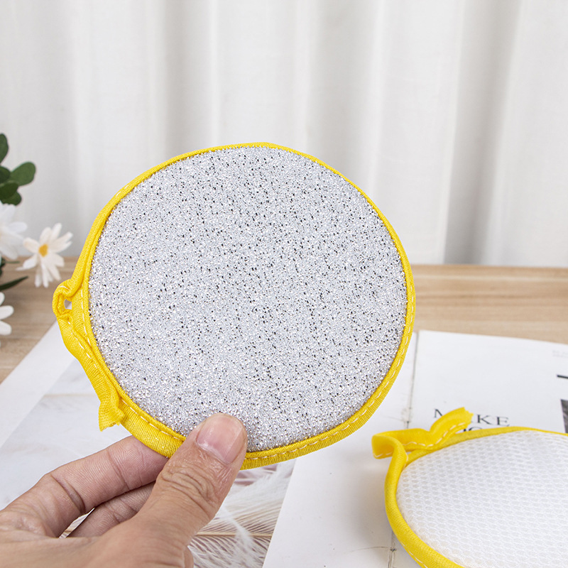 Washing dishes sponge wipe double-sided round ingot towel dish towel kitchen cleaning brush cleaning artifact ingot towel sponge wipe