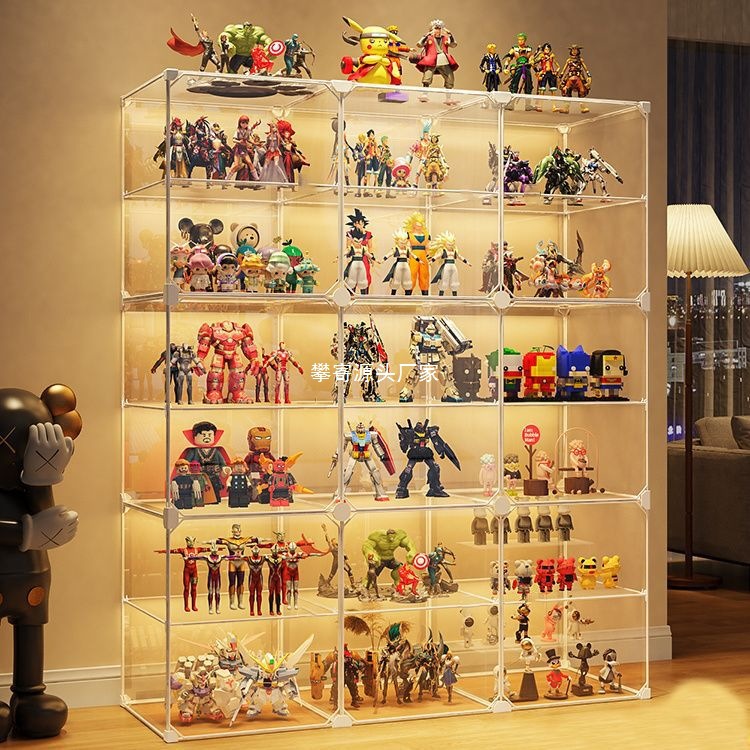 Handmade Display Cabinet Lego Display Stand Imitation Acrylic Transparent Model Toy Product Storage Storage Display Cabinet