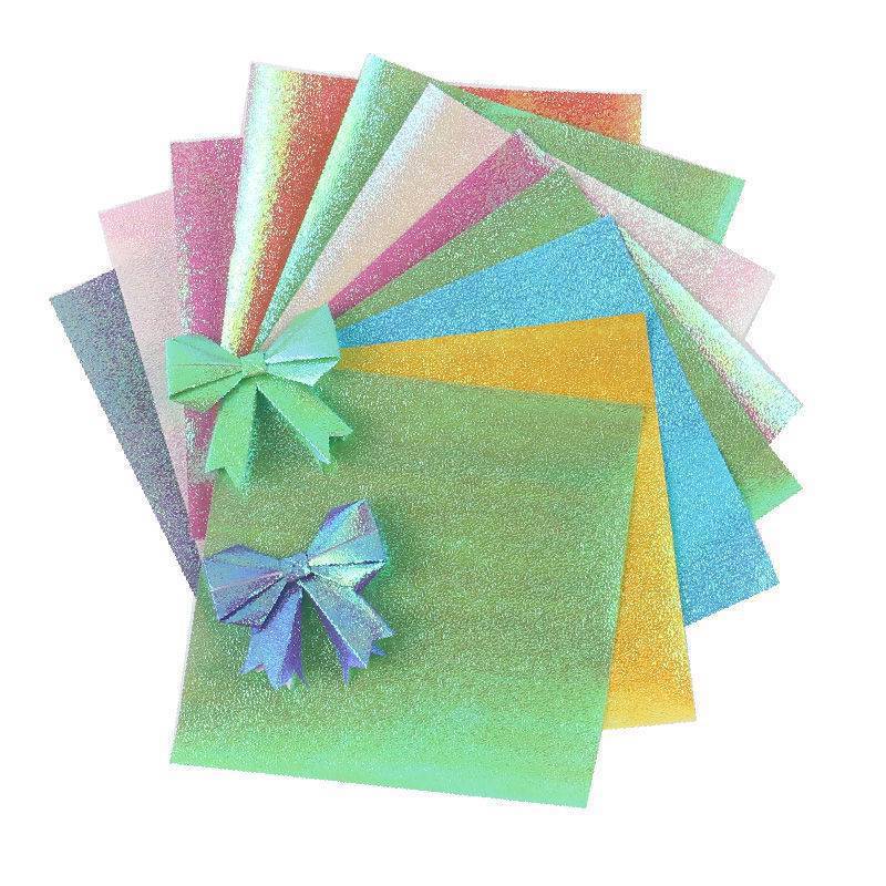 Free Shipping DIY Origami Paper Cutting 15cm Square Color Laser Paper Flash Origami Children's Handmade Paper Pearlescent Color Paper