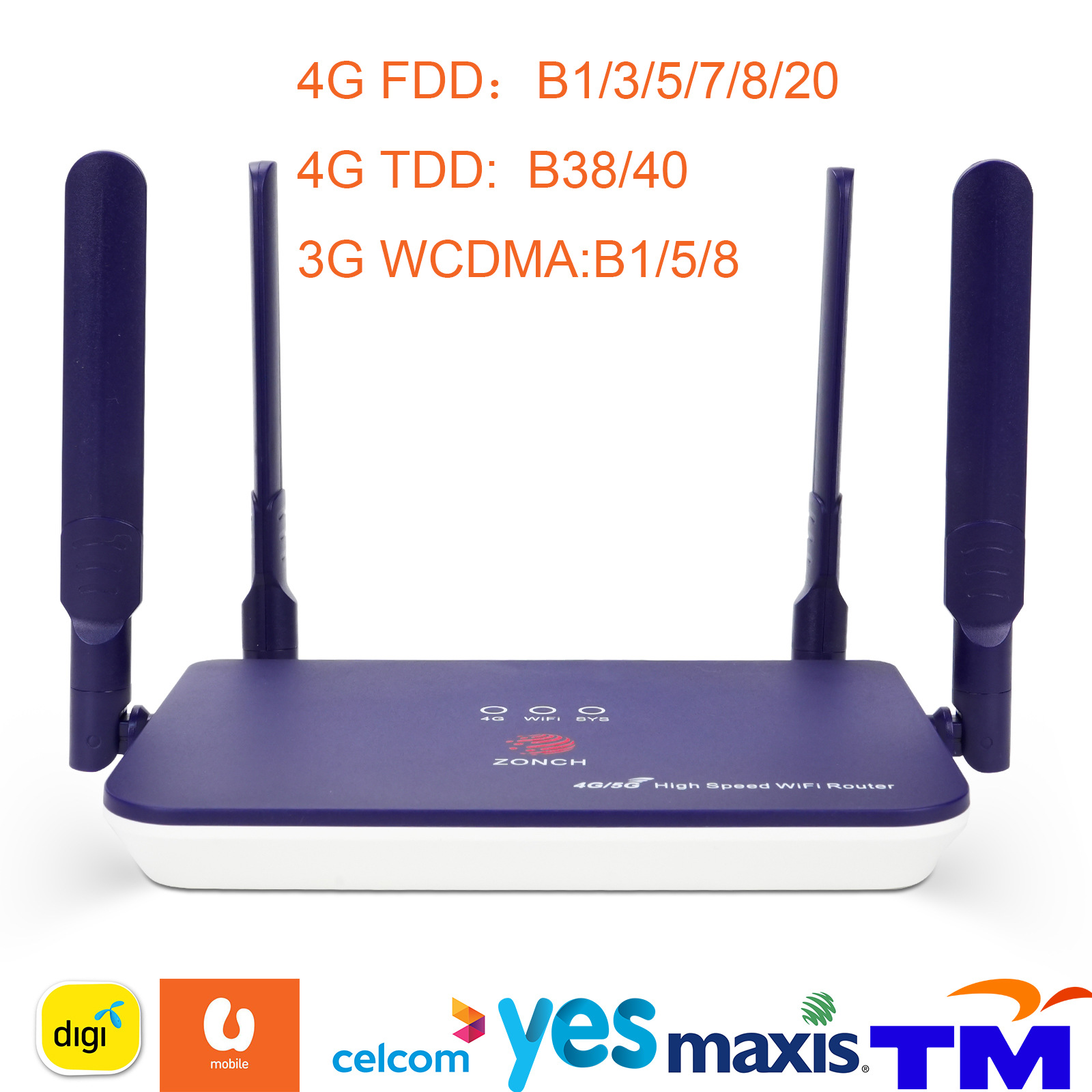 Zonch B620 4g Cpe беспроводной роутер, поддержка питания Type C и неограниченного трафика данных для Malay Mod