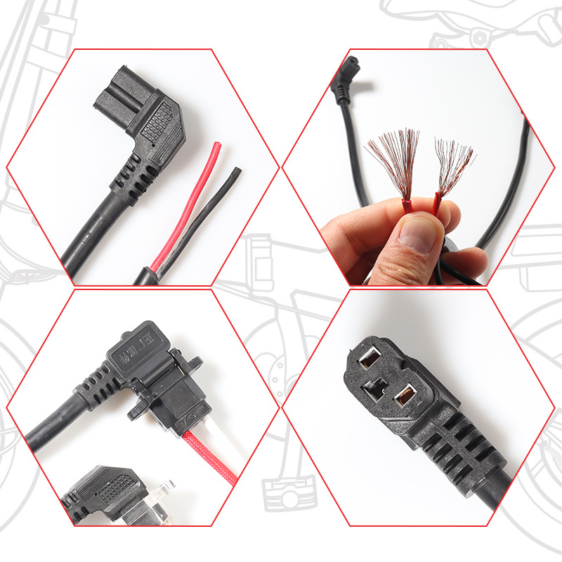 Supply electric car elbow wire charging plug pure copper 4 square bold power cord electric tricycle elbow wire