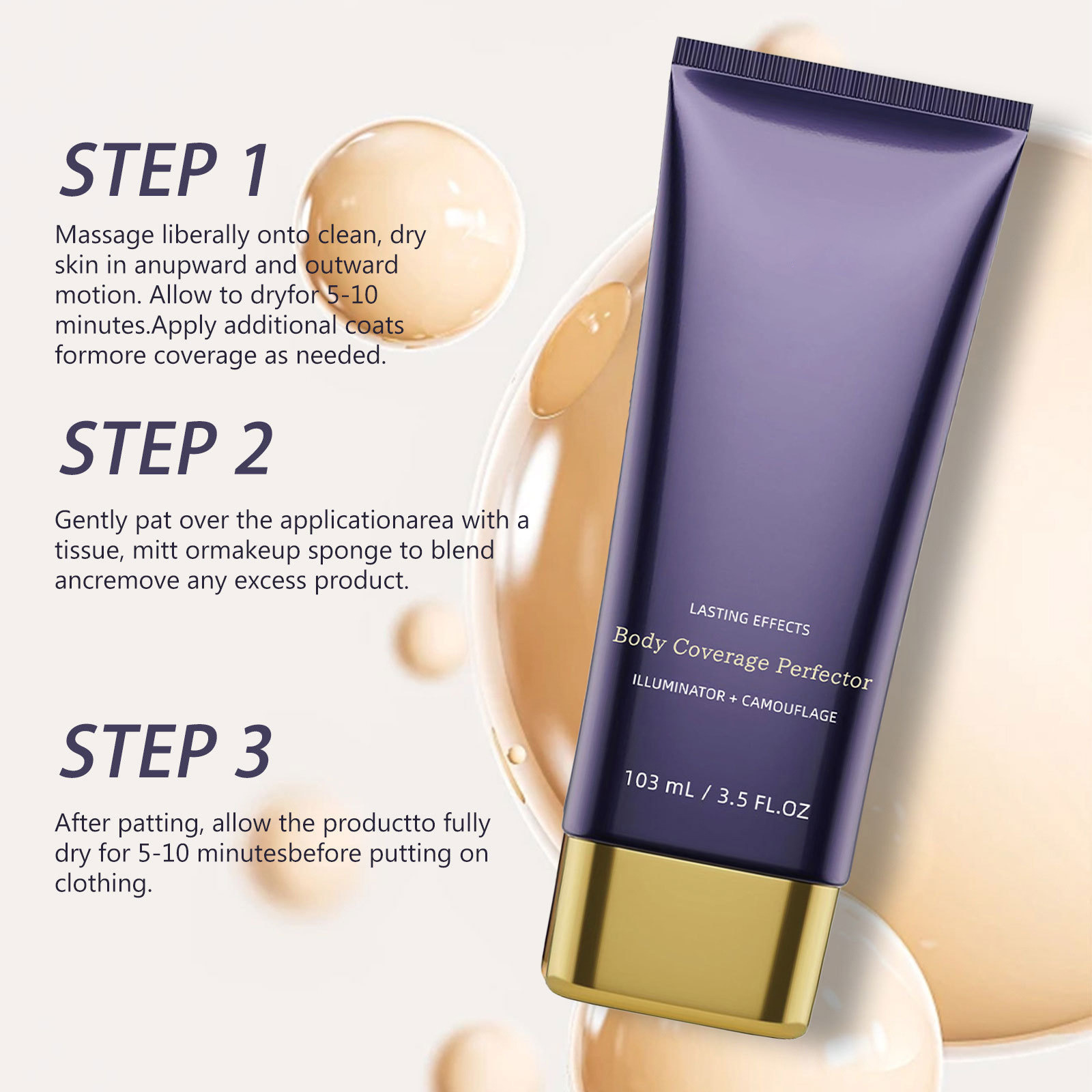 Body Tattoo Concealer Cream + Brush Waterproof and Sweatproof Cover Tattoo Birthmark Scar Full Coverage Whitening Invisible