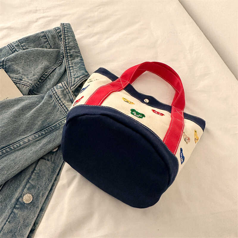 Сумка для мамы Yibena, контрастная цветовая сумка, портативная сумка для матери и ребенка, ведро