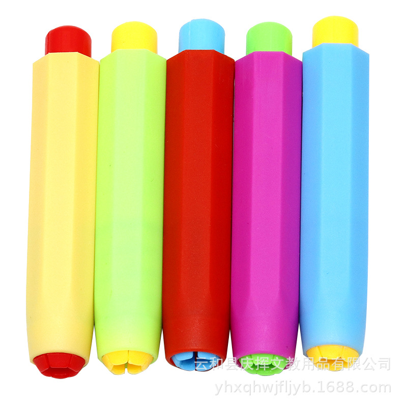 Factory wholesale plastic chalk holder no dirty hands teaching chalk set color children's painting chalk holder in stock