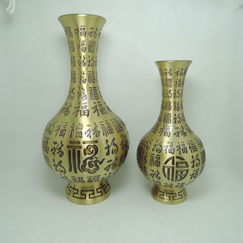 Миниатюрная ваза Гуаньинь из чистой латуни, антикварное украшение в стиле дзен