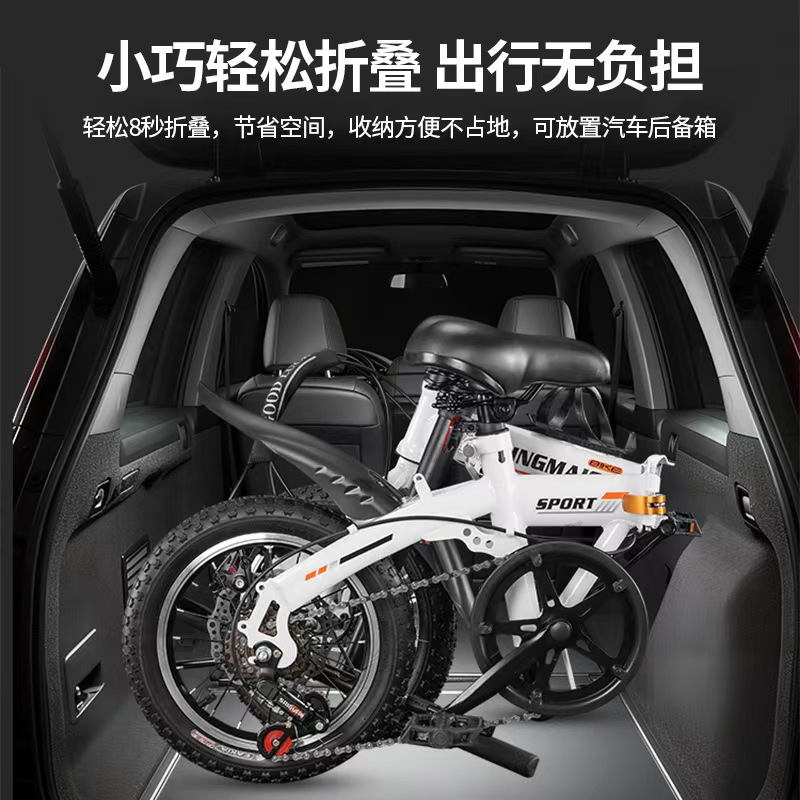 Mini Folding Bicycle 14 Inch 16 Inch Adult Small Wheel Variable Speed Disc Brake Children's Student Car Ultra Light Portable Bicycle