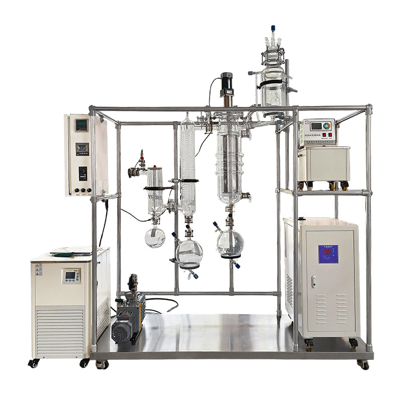 Short Path Molecular Distillation Jacketed Reactor Laboratory Chemical Synthesis Stirring