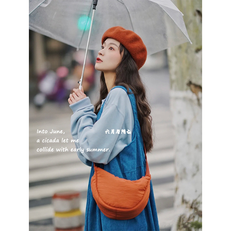 Youjia Fitting Room Same Women's Crossbody Bag Little Red Riding Book Nylon Dumpling Bag Student Shoulder Bag Cloth Bag Factory Supply