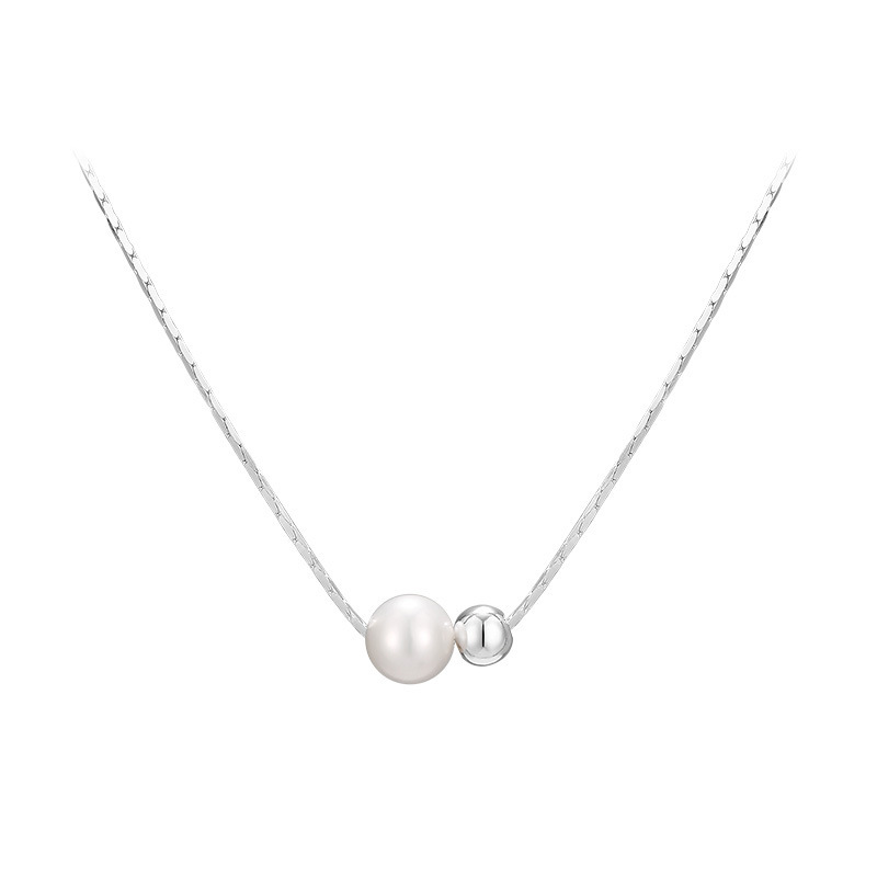 Minimalist Style Pearl Necklace Fashion Accessible Luxury Niche High-End Snake Bone Necklace Women's 2025 Niche Design