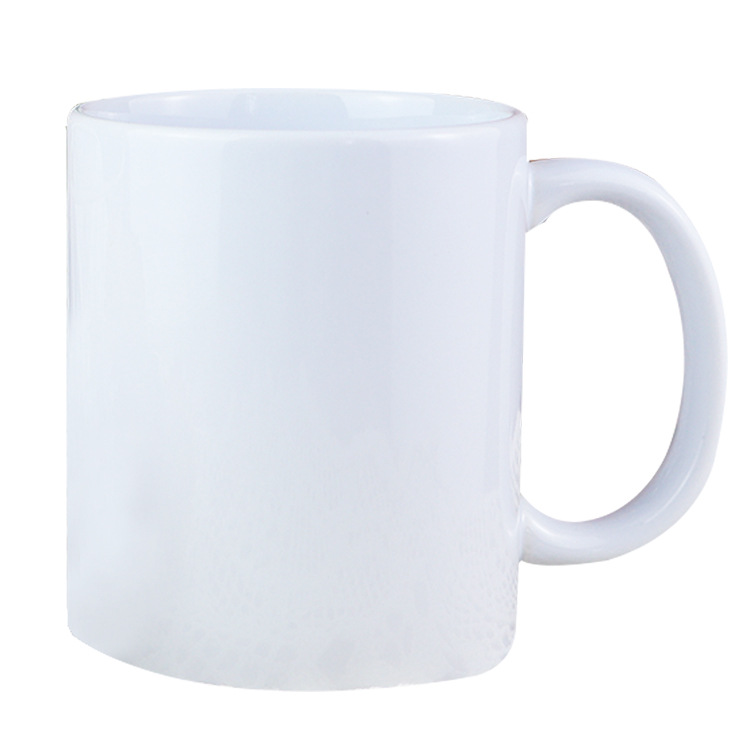 Factory direct supply pure white ceramic mug heat transfer DIY creative white porcelain cup wholesale blank coating cup 11OZ