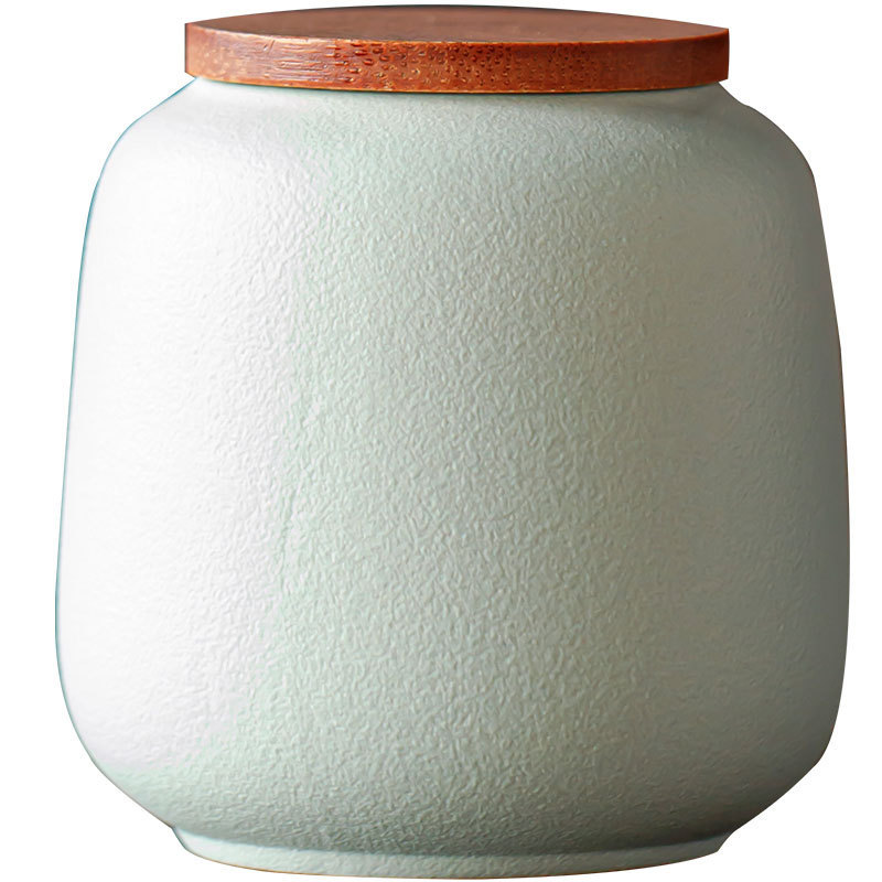 Tea Can with Wooden Lid, Ceramic Sealed Can, Small Pu'Er Red and Green Tea Packaging, Gift Delivery, Customized Logo, Longjing Portable