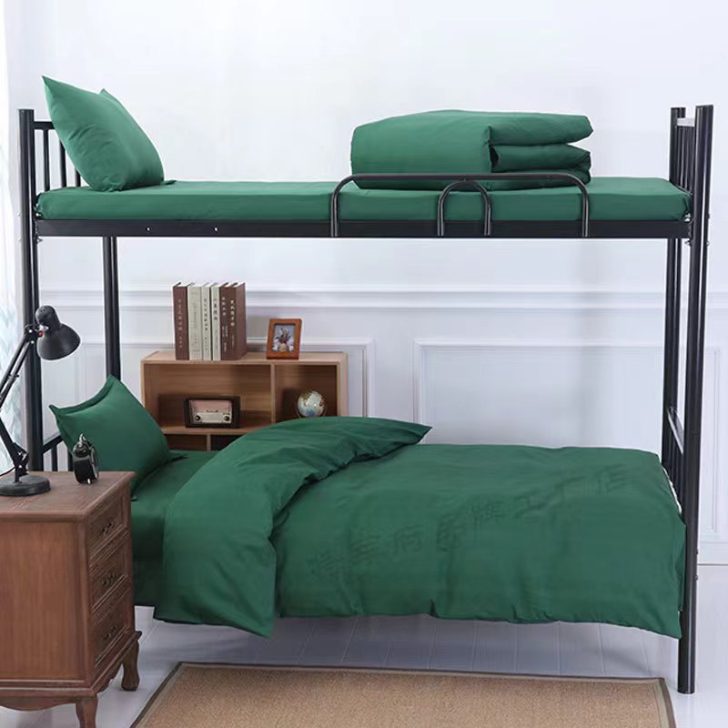 One-stop purchasing dormitory military green bedding 6-piece set single upper and lower quilt cotton mattress 3-piece set