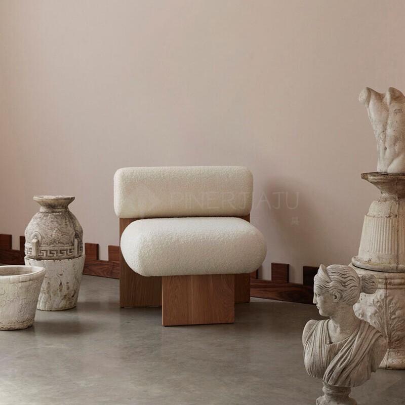 Nordic Minimalist Small Apartment Living Room Solid Wood Single Leisure Chair