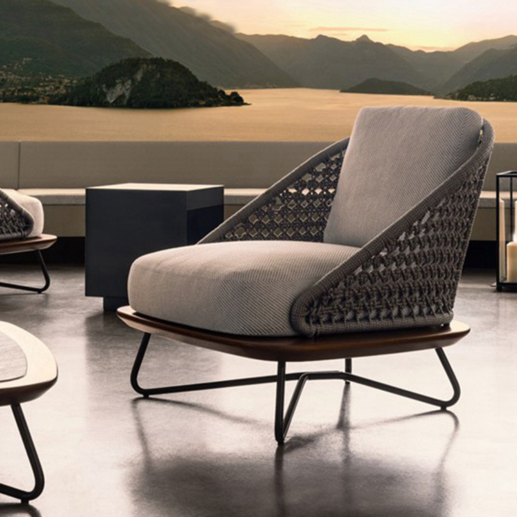 Nordic Style Outdoor Sofa Combination Living Room Courtyard Leisure Outdoor Villa Rattan Sofa Balcony Rattan Chair Coffee Table Furniture