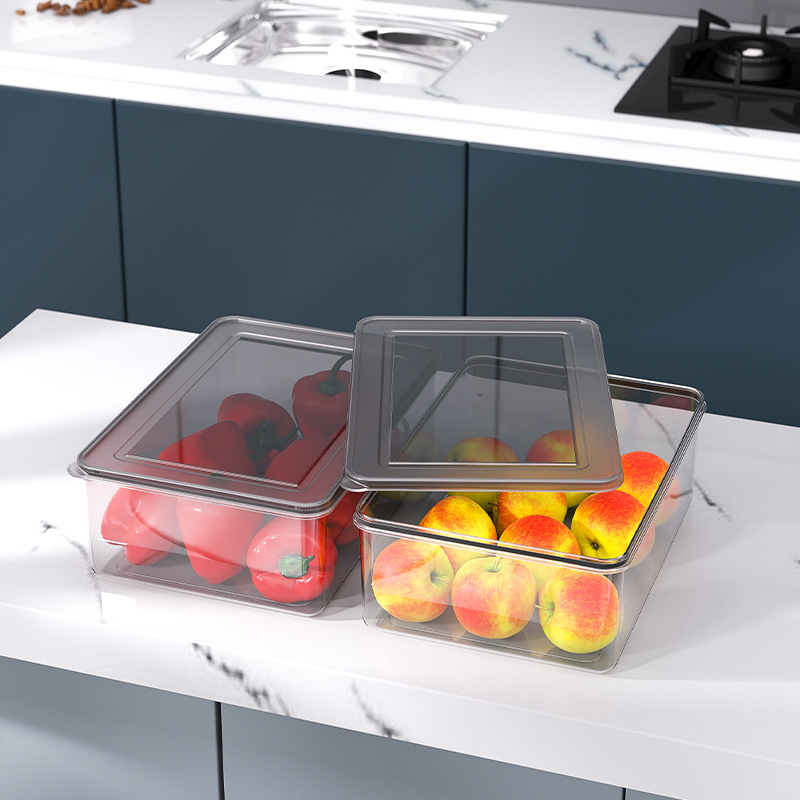 Household refrigerator storage crisper plastic lunch box sealed box portable separated suit lunch box stackable wholesale