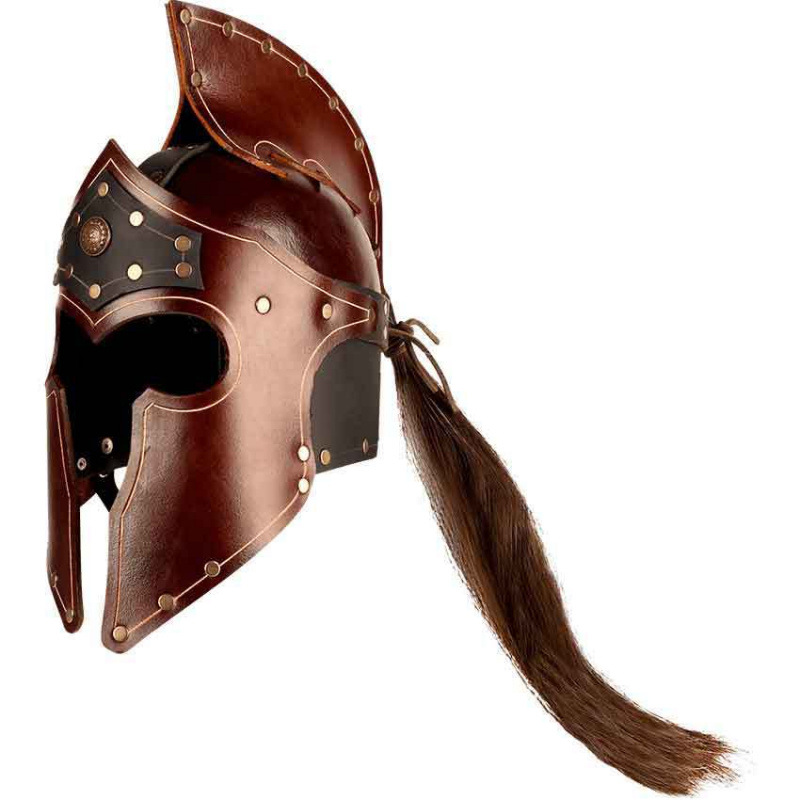 2024 Cross-border Foreign Trade New European and American Retro Amazon Medieval Renaissance COSPLAY Leather Helmet