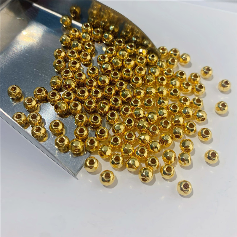 Shenzhen Shuibei Jewelry Gold Pure Gold 999 Gold Beads 3D Broken Gold Hard Gold Glossy Beads Spacer Beads Transfer Beads DIY
