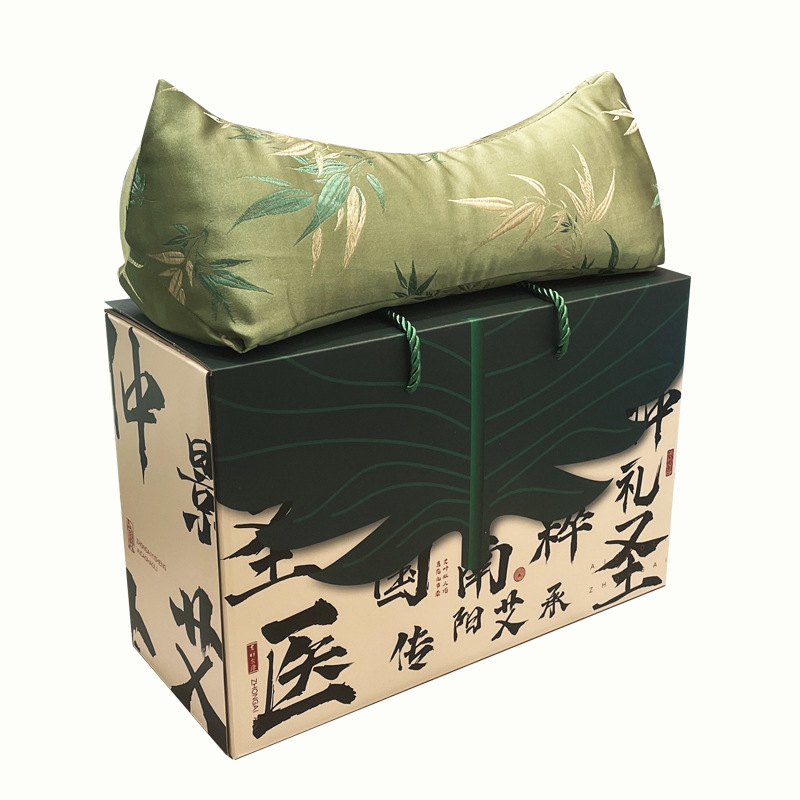 Mugwort Cervical Spine Pillow, Buckwheat Shell Triangular Pillow, Bamboo Leaf Satin Traction Neck Pillow, Business Gifts Wholesale Supply and Delivery