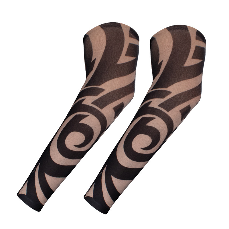 Tattoo sleeve a pair of flower arm sleeve tattoo men and women ice cool sleeve riding sunscreen arm sleeve for sale