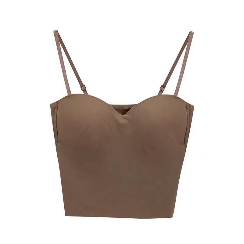 100kg Plus Size Large Size Ice Silk Seamless Camisole Women's Inner Wear Beautiful Back Pure Color Latex Bottoming Top Cross-Border