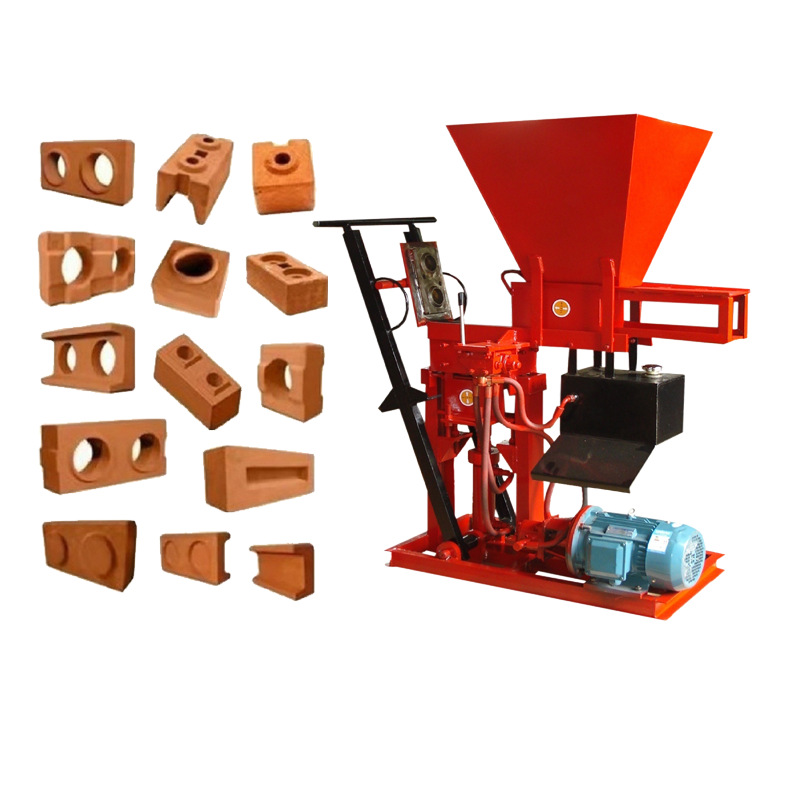 Production of small square hole hollow block brick machine small household non-burning brick Machine non-burning clay chain Lego brick machine