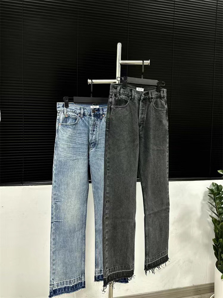 RDT Men's | American cleanfit Blue Tassel 507 Jeans Retro Washed Old Pants