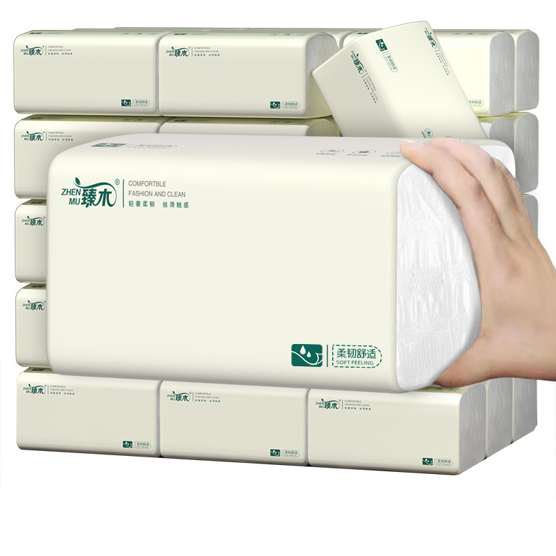 Zhen Mu 30 Pack Paper 500 Thickened Whole Box Toilet Paper Wholesale Household Tissue Napkins Toilet Paper Paper