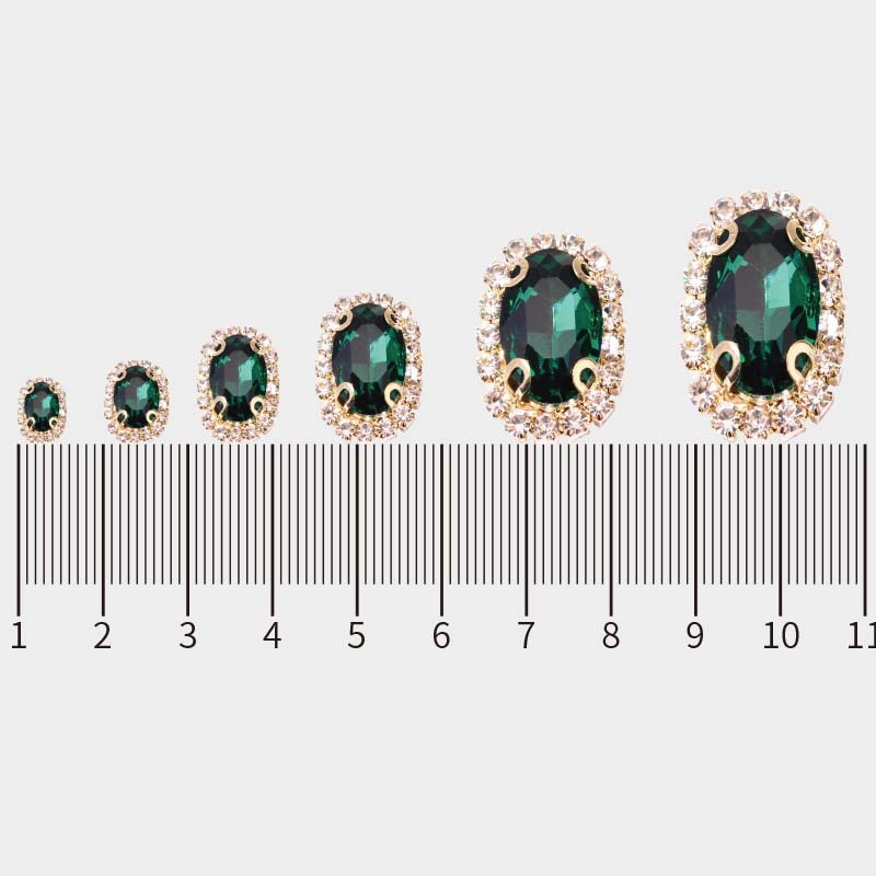 Cross-Border DIY Hairpin Headband Hair Accessory Accessories Hand-Sewn Claw Rhinestone Glass Rhinestone Claw Chain Border Oval Rhinestone Batch