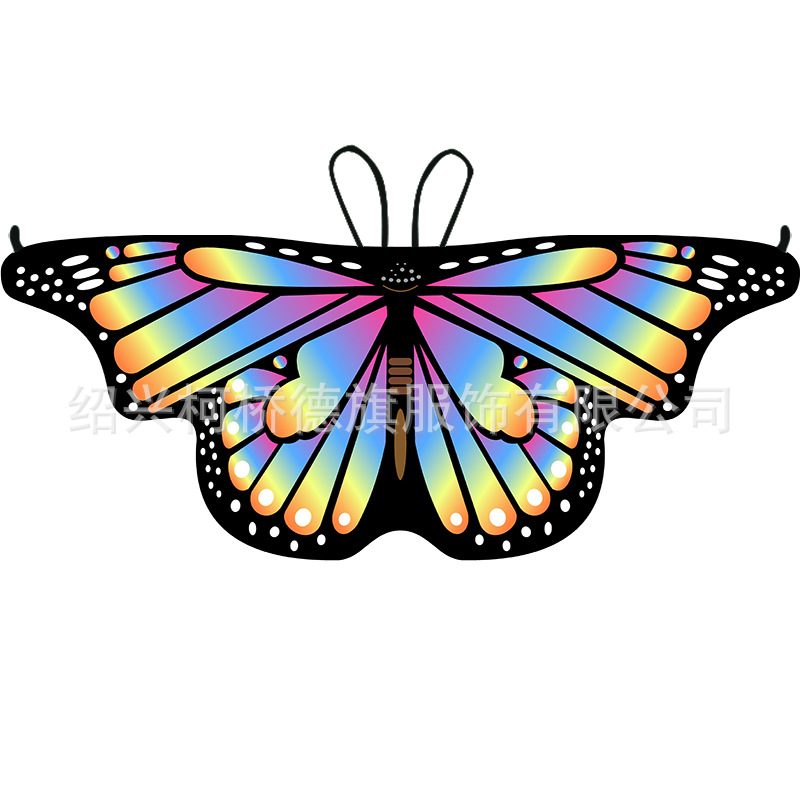 Butterfly Cloak Cross Border Halloween Cloak Children Small Butterfly Decoration Children Butterfly Silk Scarf Shawl Holiday Dress Up