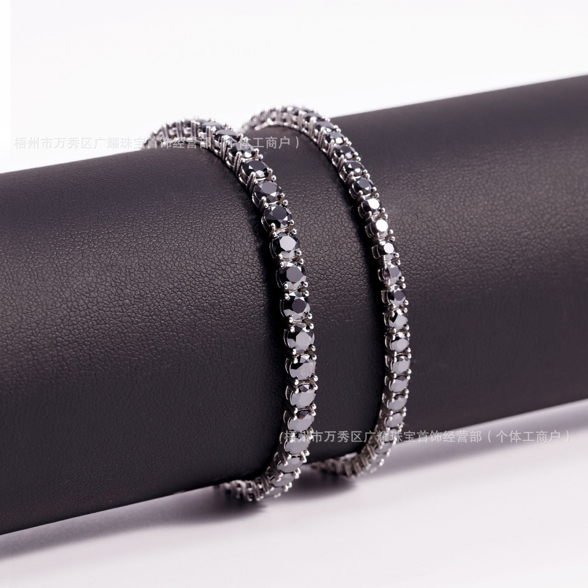 Популярная цепочка из черного моиссанита S925 серебро индивидуальный браслет