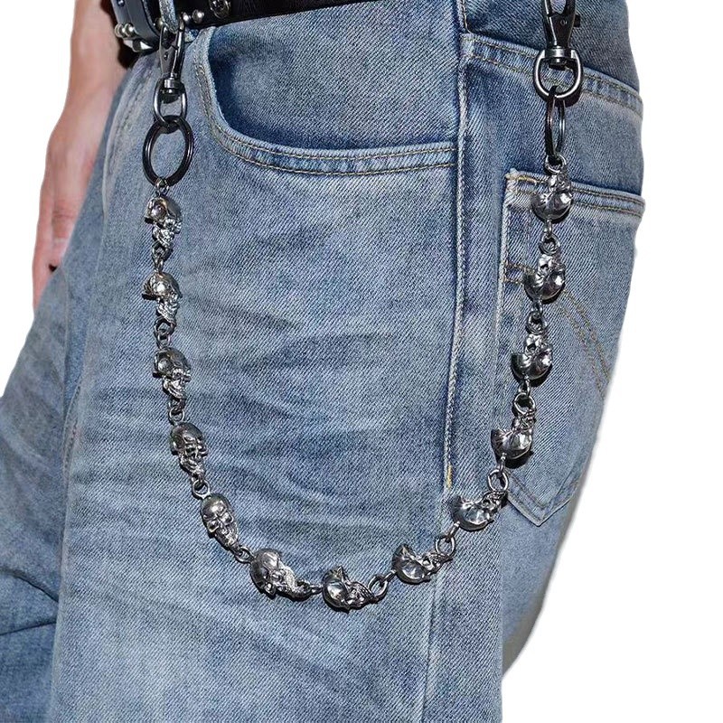 Metal Skull Denim Pants Chain Hip-Hop Personality Punk Diablo Skull Waist Chain Handsome Cool Unisex Accessories