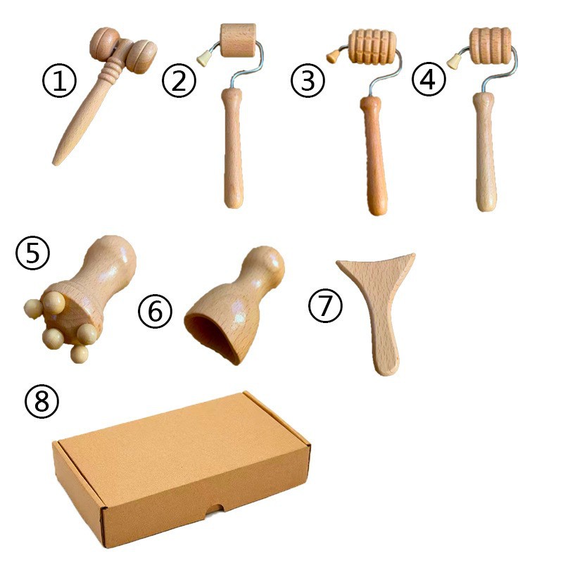Amazon Wooden Scraping Massage suit Soothing Work Sedentary Meridians Dredge Home Exercise Fitness Tools
