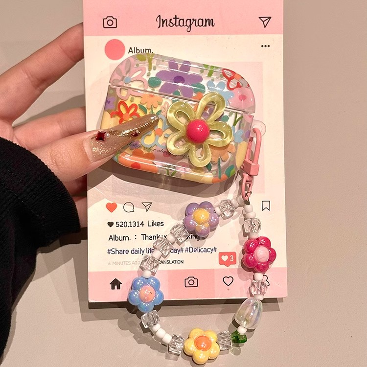 Summer Flowers Suitable for Apple Headset Protective Case airpodspro2 Case Bluetooth New airpods4 Third Generation