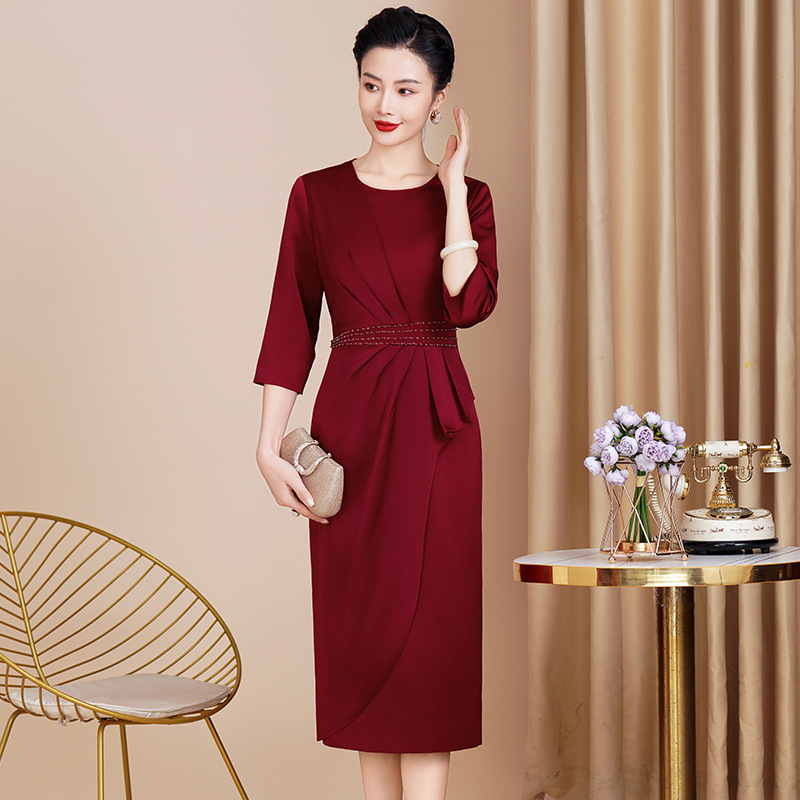 Свадебное платье для свекрови 2024 весна, новое элегантное платье, высококачественный стиль для молодой свекрови