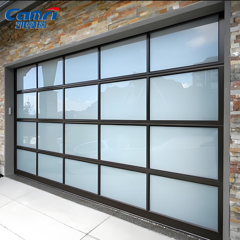 Villa anti-theft transparent glass garage door rolling door remote control automatic aluminum alloy 4S perspective door flap garage door