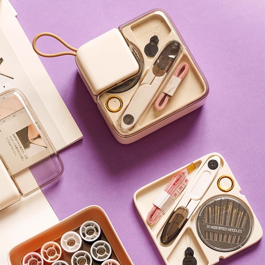 Light Luxury Household Sewing Box High-end Portable Multifunctional Practical Hand Sewing Needle Sewing Tools Sewing Bag Storage Box