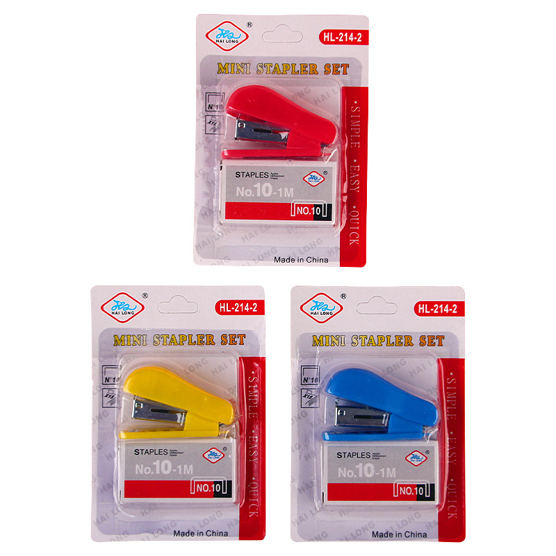 Mini Stapler Set for Students to Organize Documents and Test Papers, Labor-Saving, Comes with Staples, Simple Style, Office Supplies and Stationery