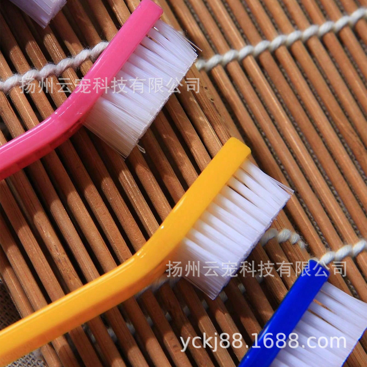 Pet toothbrush pet long handle double head toothbrush dog oral cleaning care soft bristle toothbrush in stock wholesale discount