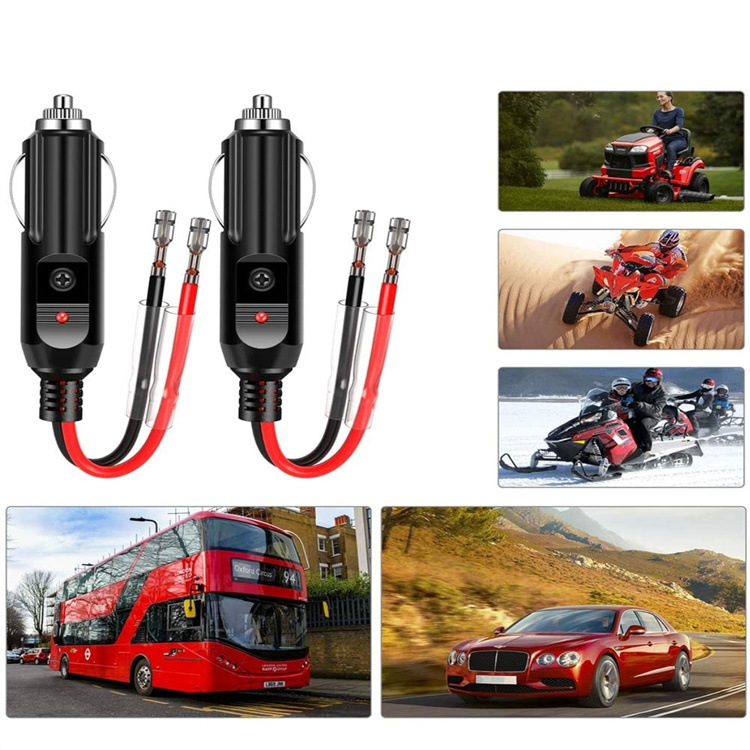 Cigarette lighter plug power cord 16AWG red and black side by side 6cm American bakelite cigarette lighter plug wholesale