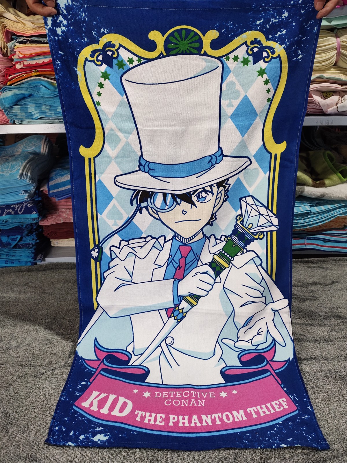 Clearance Cotton Cartoon Cute Detective Conan Bath Towel Hot Spring Towel Beach Towel Soft Absorbent Flaw