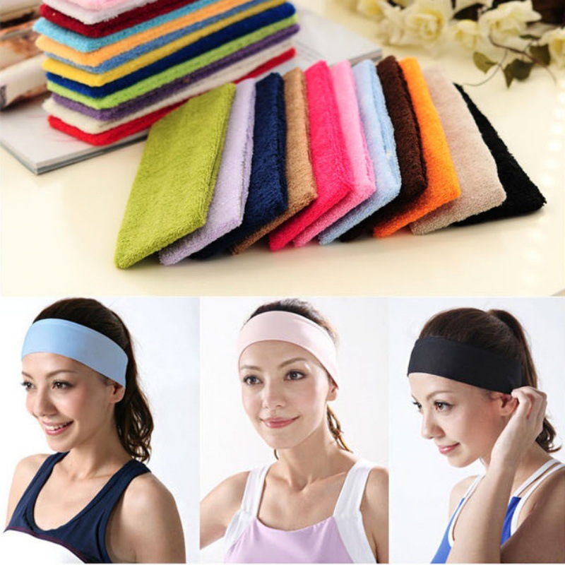European and American Cross-Border Yoga Headbands, Fitness Sports Sweat-Absorbent Headbands, Cotton Towels, Men's and Women's Face-Washing Headbands, Sports Trend