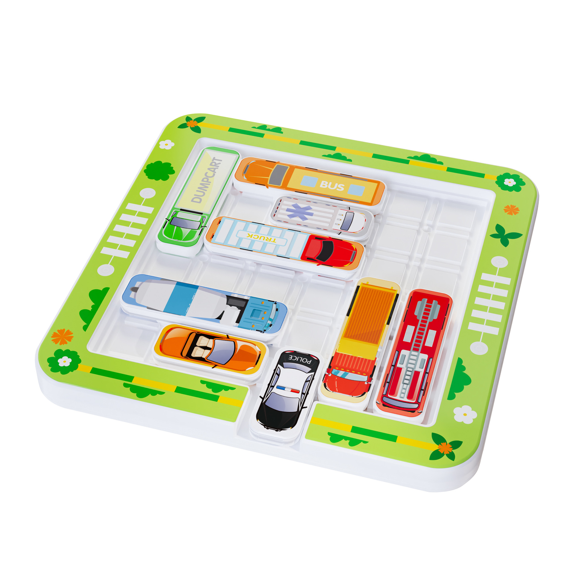 Puzzle children move car out of the warehouse car huarong road thinking training through the maze car kindergarten problem solving games